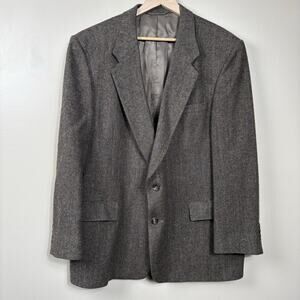 Chrisitan Dior Monsieur Tweed Blazer Size 46R WoolHerringbone Preppy Ivy League